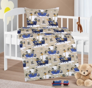 Bellatex Dětské povlečení bavlna Agáta 90x135, 45x60 cm Námořník modrá