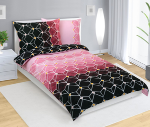 Bellatex Povlečení bavlněné 140x200, 70x90 cm Plástev růžová