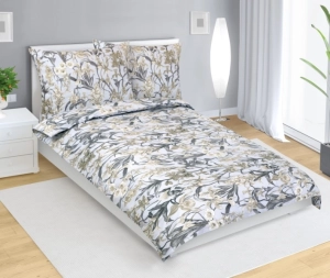 Bellatex Povlečení bavlněné 140x200, 70x90 cm Orchidea Šedá,Béžová
