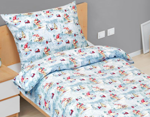 Bellatex Povlečení bavlněné Vánoce 140x200, 70x90 cm Slřítek na bruslích