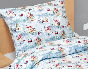 Bellatex Povlečení bavlněné Vánoce 140x200, 70x90 cm Slřítek na bruslích