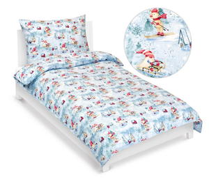 Bellatex Povlečení bavlněné Vánoce 140x200, 70x90 cm Slřítek na bruslích