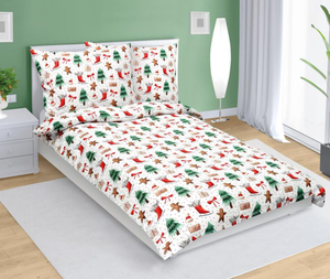 Bellatex Povlečení bavlněné Vánoce 140x200, 70x90 cm Perníček