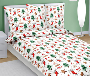 Bellatex Povlečení bavlněné Vánoce 140x200, 70x90 cm Perníček