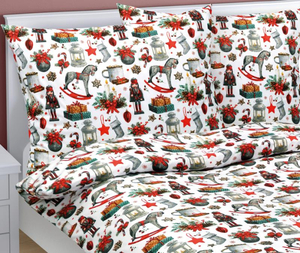 Bellatex Povlečení bavlněné Vánoce 140x200, 70x90 cm Louskáček
