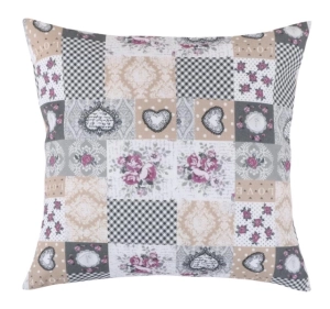 Bellatex Povláček DITA 45x45 cm Patchwork Šedá,Béžová,Vínová