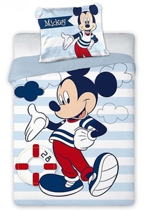 Dětské povlečení bavlna do postýlky Mickey Mouse Námořník 100x135+40x60 cm 