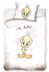 Dětské povlečení bavlna do postýlky Tweety Hello 100x135+40x60 cm