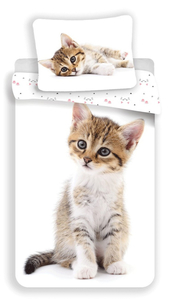 Jerry Fabrics povlečení bavlna fototisk Kitten white 140x200 70x90 cm  