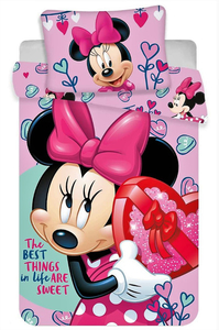 Jerry fabrics Disney povlečení do postýlky Minnie pink baby 100x135 + 40x60 cm  