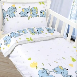 Bellatex dětské povlečení bavlna do postýlky Slůňata 90x135+45x60 cm 