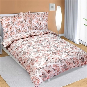 Bellatex povlečení bavlněný satén šedorůžová růže 140x200+70x90 cm  