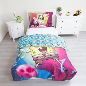Jerry Fabrics povlečení bavlna Sponge Bob blue 140x200+70x90 cm