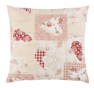 Povláček EMA - 45x45 cm - Srdce patchwork růžová
