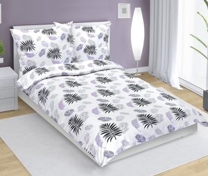 Bellatex Povlečení flanelové 140x200, 70x90 cm Peříčko fialová