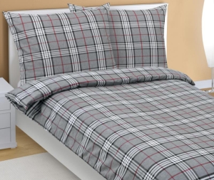 Bellatex Povlečení flanelové 140x200, 70x90 cm Káro