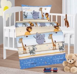 Bellatex Dětské povlečení krep Agáta 90x135 cm, 45x60 cm Safari