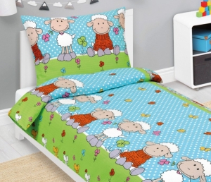Bellatex Povlečení krepové 140x200, 70x90 cm Ovečka