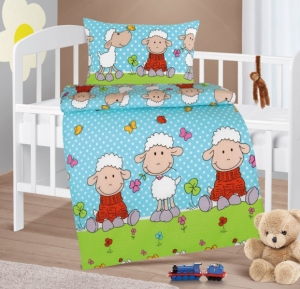 Bellatex Dětské povlečení krep Agáta 90x135 cm, 45x60 cm Ovečka