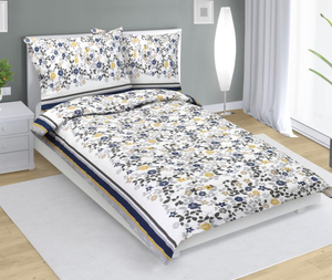 Bellatex Povlečení krepové 140x200, 70x90 cm Lupínek šedá