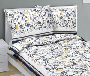 Bellatex Povlečení krepové 140x200, 70x90 cm Lupínek šedá