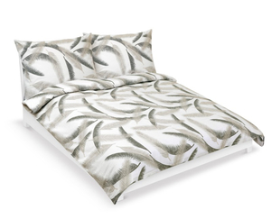 Bellatex Povlečení krep na dvoudeku Pírko Šedá,Bílá
