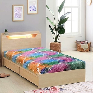 Bellatex prostěradlo mikroflanel duhové listy 90x200 cm 