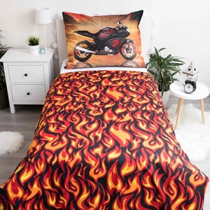 Jerry Fabrics povlečení bavlna fototisk Motorka "Red" 140x200+70x90 cm 