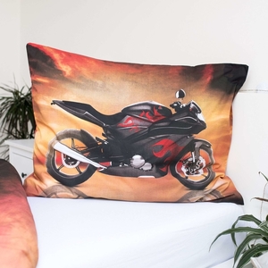 Jerry Fabrics povlečení bavlna fototisk Motorka "Red" 140x200+70x90 cm 