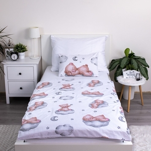 Jerry fabrics povlečení do postýlky Medvídek Ribbon baby 100x135 + 40x60 cm 