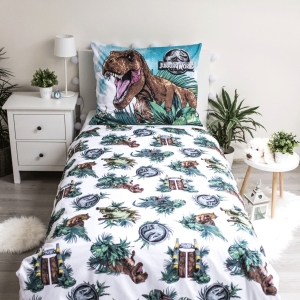 Jerry Fabrics povlečení bavlna Jurský svět Roar svítící efekt 140x200, 70x90 cm 