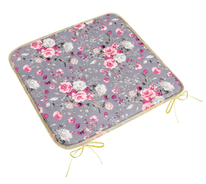 Bellatex Sedák Adéla hladký 40x40 cm hladký Květy růže růžová, šedá