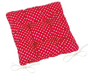 Bellatex Sedák Adéla prošívaný 40x40 cm prošívaný Puntík červená, bílá
