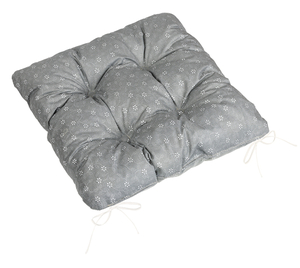 Bellatex Sedák Adéla prošívaný 40x40 cm prošívaný Pnoucí kvítek šedá, bílá