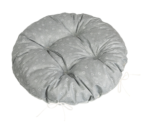 Bellatex Sedák Adéla prošívaný kulatý průměr 40 cm Pnoucí kvítek šedá, bílá