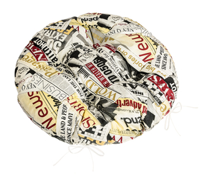 Bellatex Sedák Adéla prošívaný kulatý průměr 40 cm Noviny červená, černá, bílá