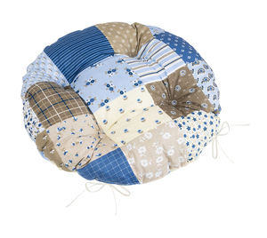 Bellatex Sedák Adéla prošívaný kulatý průměr 40 cm Patchwork modrá
