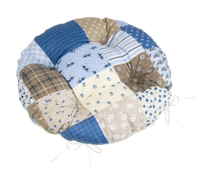 Bellatex Sedák Adéla prošívaný kulatý průměr 40 cm Patchwork Modrá