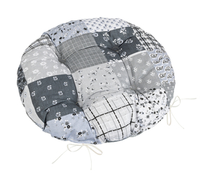 Bellatex Sedák Adéla prošívaný kulatý průměr 40 cm Patchwork šedá