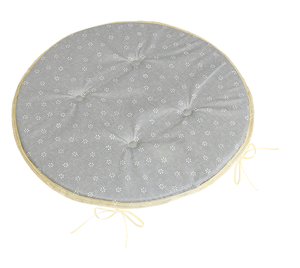 Bellatex Sedák Adéla kulatý hladký průměr 40 cm Pnoucí kvítek šedá, bílá