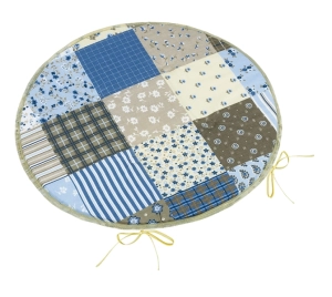 Bellatex Sedák Adéla kulatý hladký průměr 40 cm Patchwork Modrá