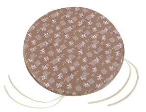 Bellatex sedák kulatý hladký Adéla hnědý kvítek průměr 40 cm