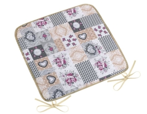 Bellatex sedák hladký Dita patchwork love - vínová, šedá 40x40 cm