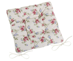 Bellatex Sedák DITA prošívaný 40x40 cm prošívaný Růžička pnoucí růžová, béžová, zelená
