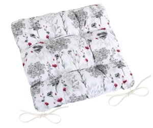 Bellatex Sedák DITA prošívaný 40x40 cm Větvička Šedá,Červená,Bílá