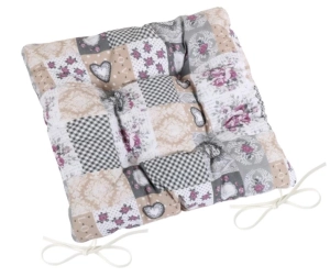Bellatex Sedák DITA prošívaný 40x40 cm Patchwork Šedá,Béžová,Vínová