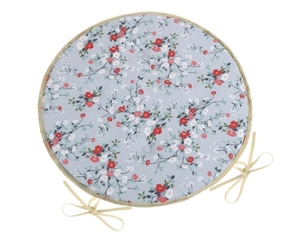 Sedák DITA kulatý hladký - průměr 40 cm - Kvítí na šedé