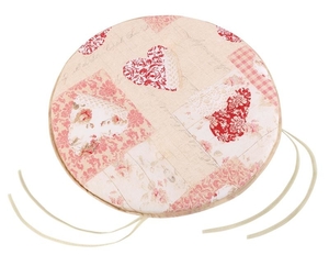 Bellatex sedák kulatý hladký EMA patchwork srdce růžové průměr 40 cm