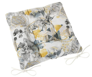 Bellatex Sedák EMA prošívaný 40x40 cm prošívaný Trojúhelníky šedá