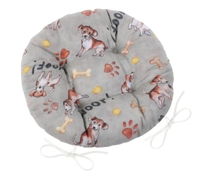 Sedák EMA kulatý prošívaný - průměr 40 cm - Pejsek